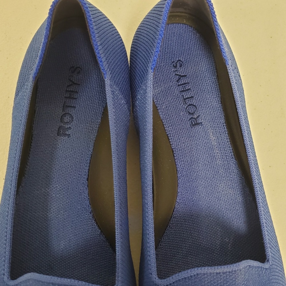Rothy Womens Almond Toe Loafer Knit Flats Size 8.5 Blue Fisherman Nautical Work - Picture 6 of 13
